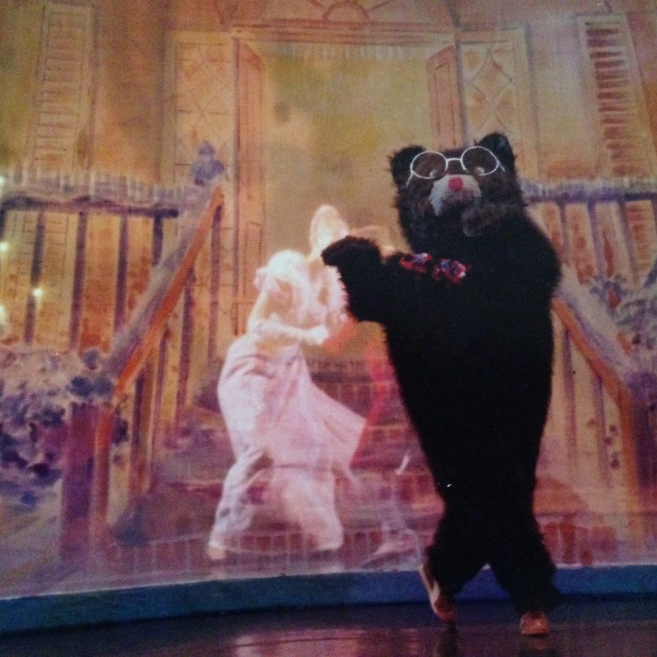 A dancing bear on stage